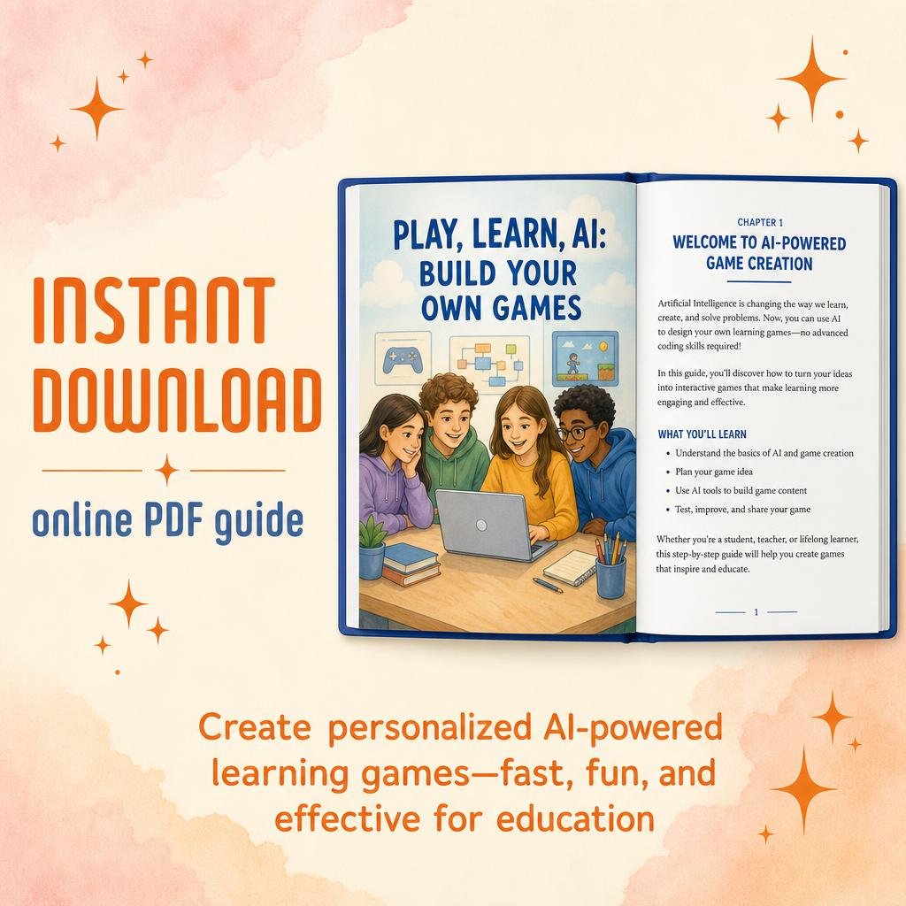 Play, Learn, AI: Build Your Own Games | Digital Guide on How to Make Custom Learning Games with AI | Educational Game Design eBook for Teachers, Creators & Innovators - Image 2